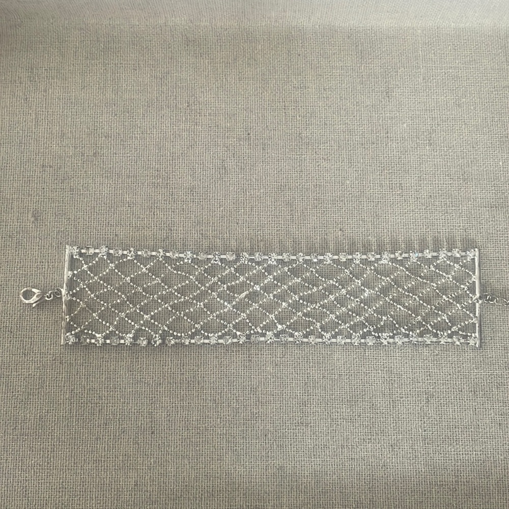 Faux diamond silver bracelet